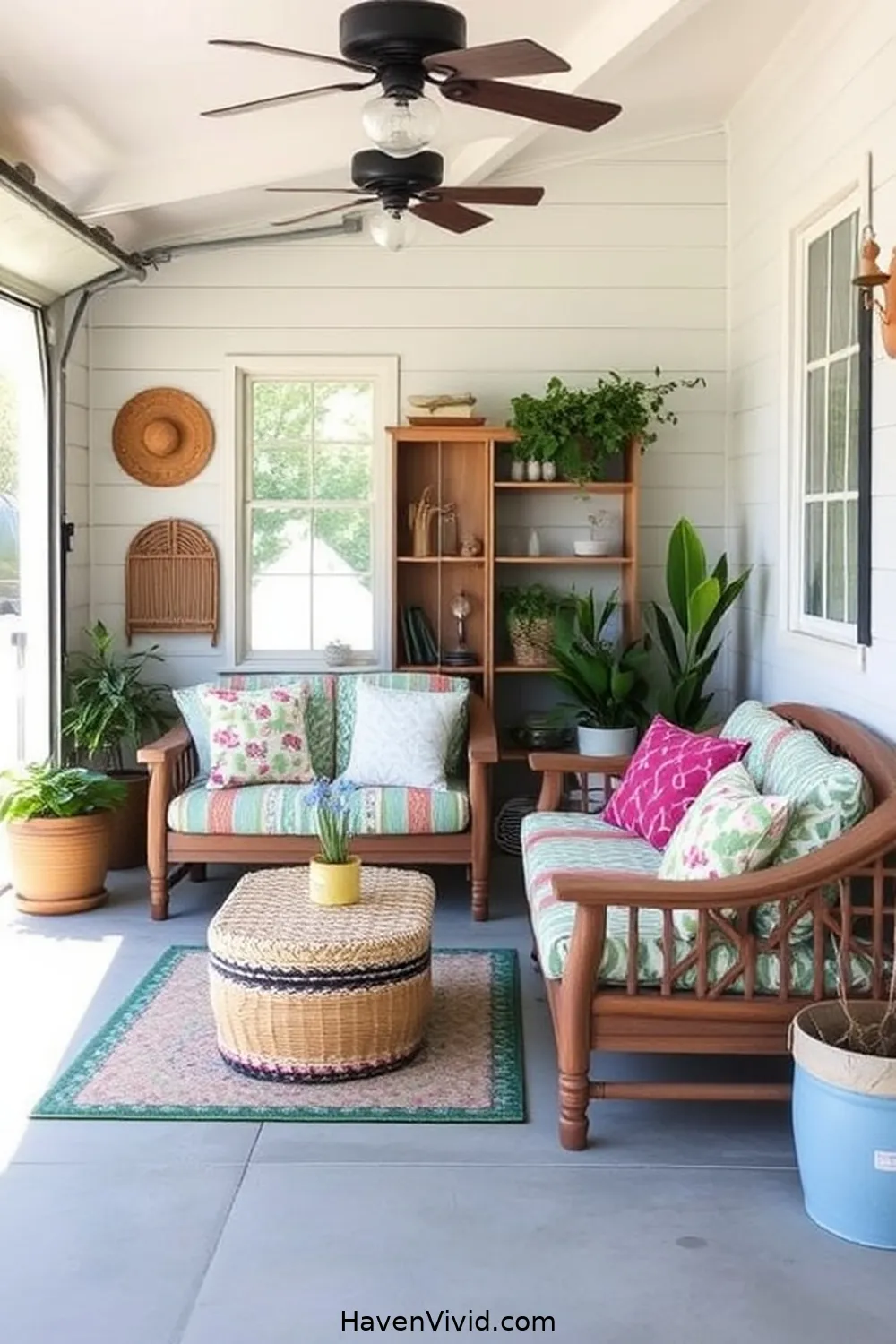 20 Tips for Coastal Living in Your Garage Using Upcycled Fabric 4 Create Cozy Seating With Reupholstered Cushions for 20 Tips for Coastal Living in Your Garage Using Upcycled Fabric