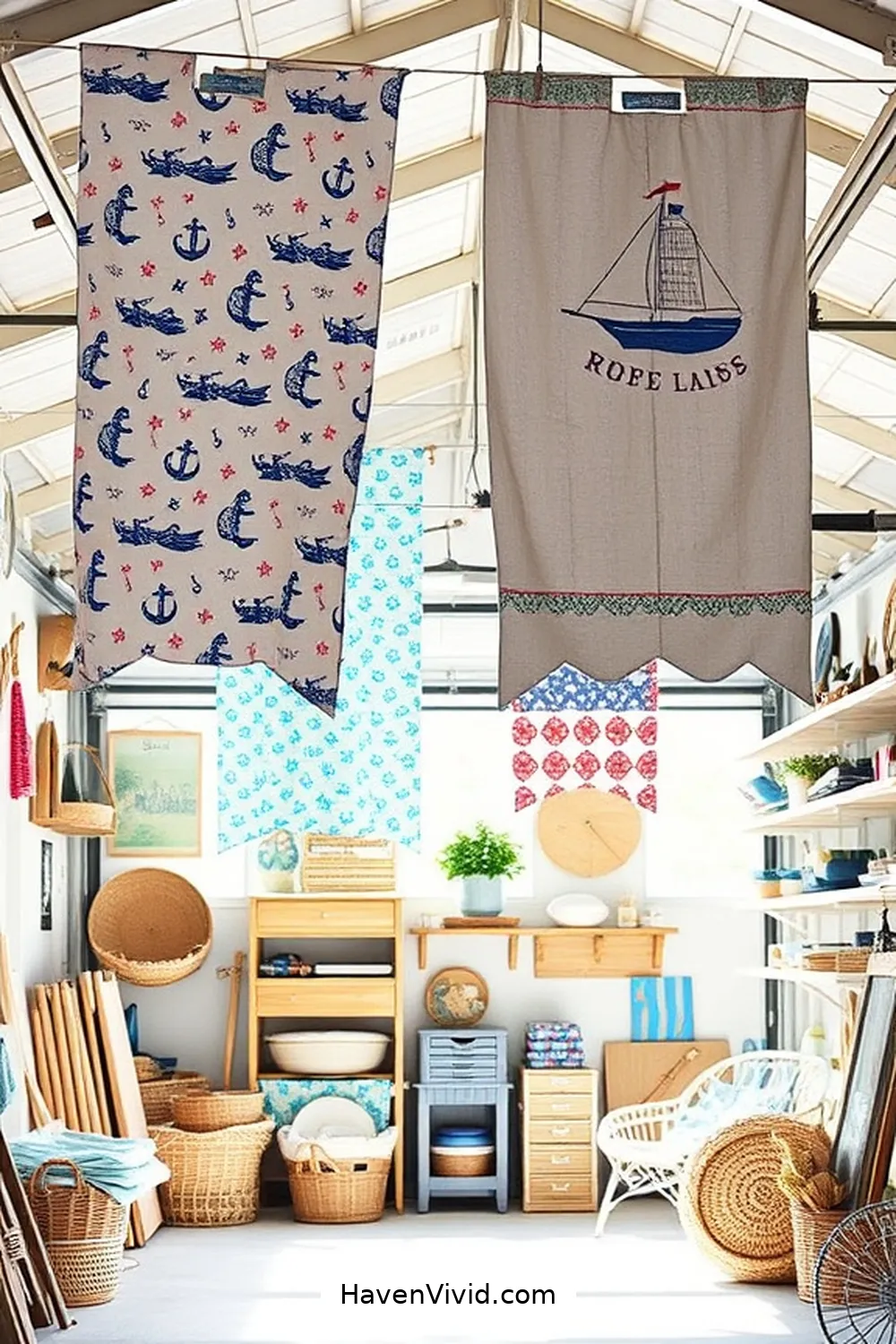 20 Tips for Coastal Living in Your Garage Using Upcycled Fabric 6 Fabric Banners for a Fun, Nautical Touch for 20 Tips for Coastal Living in Your Garage Using Upcycled Fabric