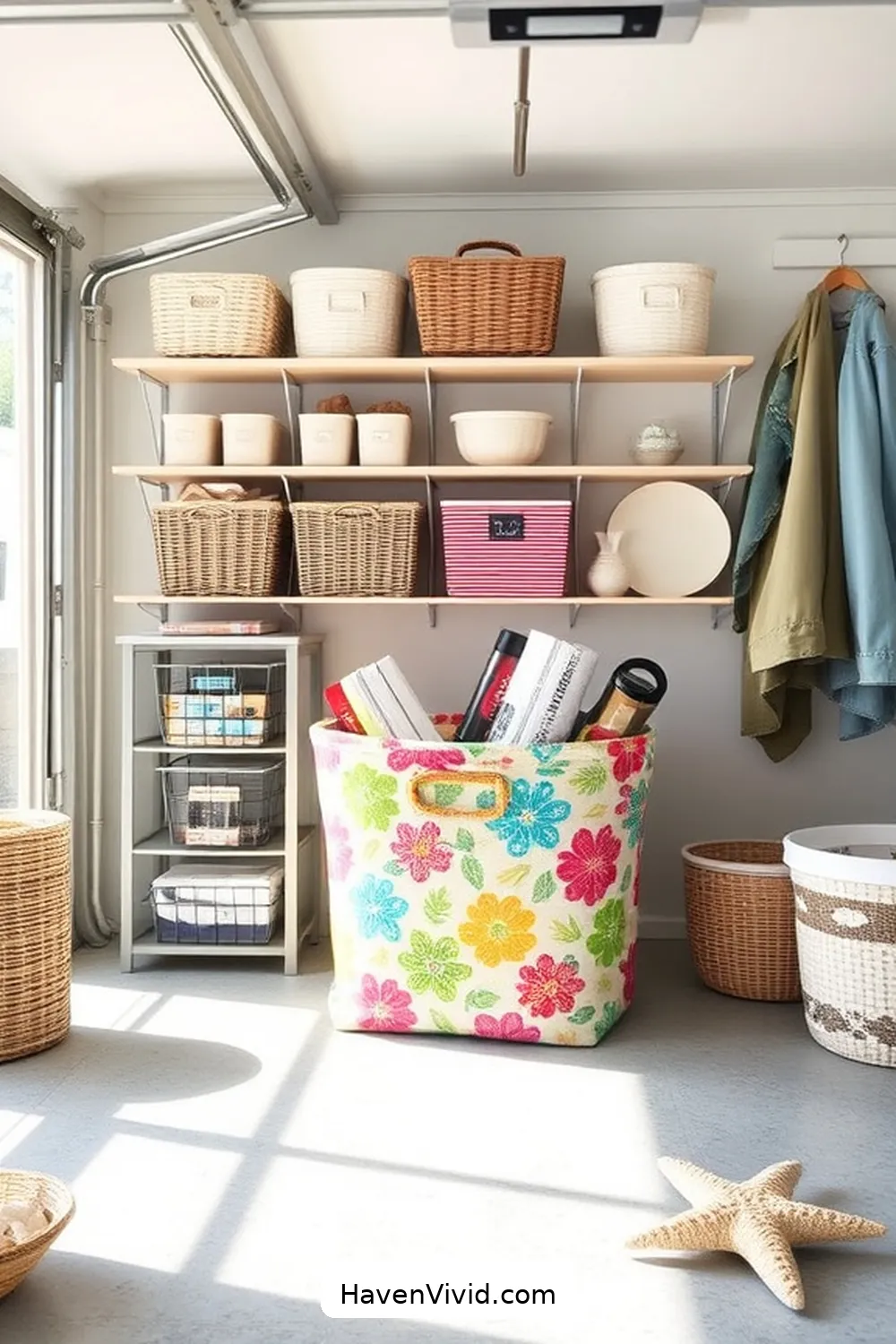 20 Tips for Coastal Living in Your Garage Using Upcycled Fabric 10 Make a Fabric Storage Basket for Organization for 20 Tips for Coastal Living in Your Garage Using Upcycled Fabric