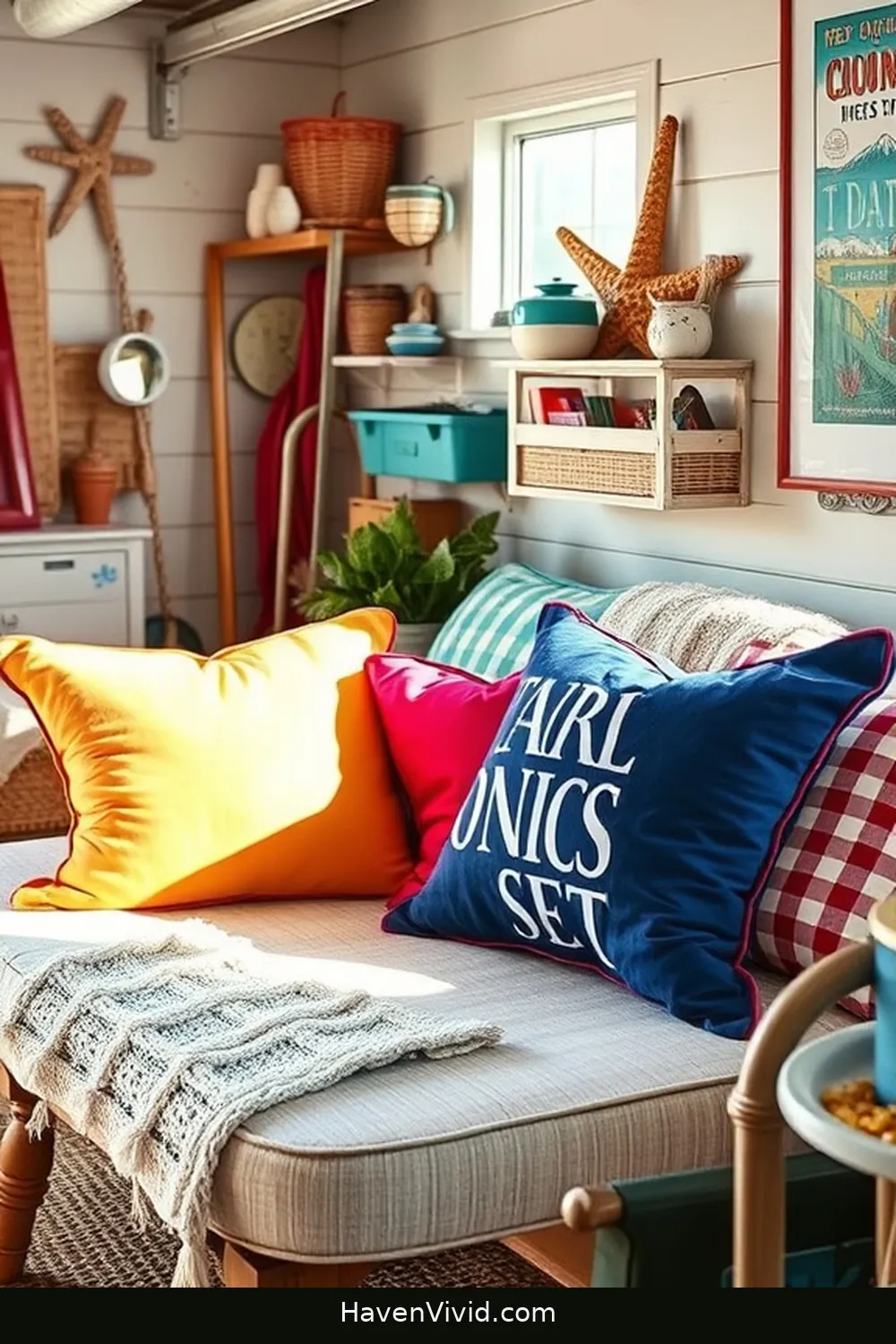 20 Tips for Coastal Living in Your Garage Using Upcycled Fabric 16 Use Worn-Out T-Shirts to Craft Throw Pillows for 20 Tips for Coastal Living in Your Garage Using Upcycled Fabric