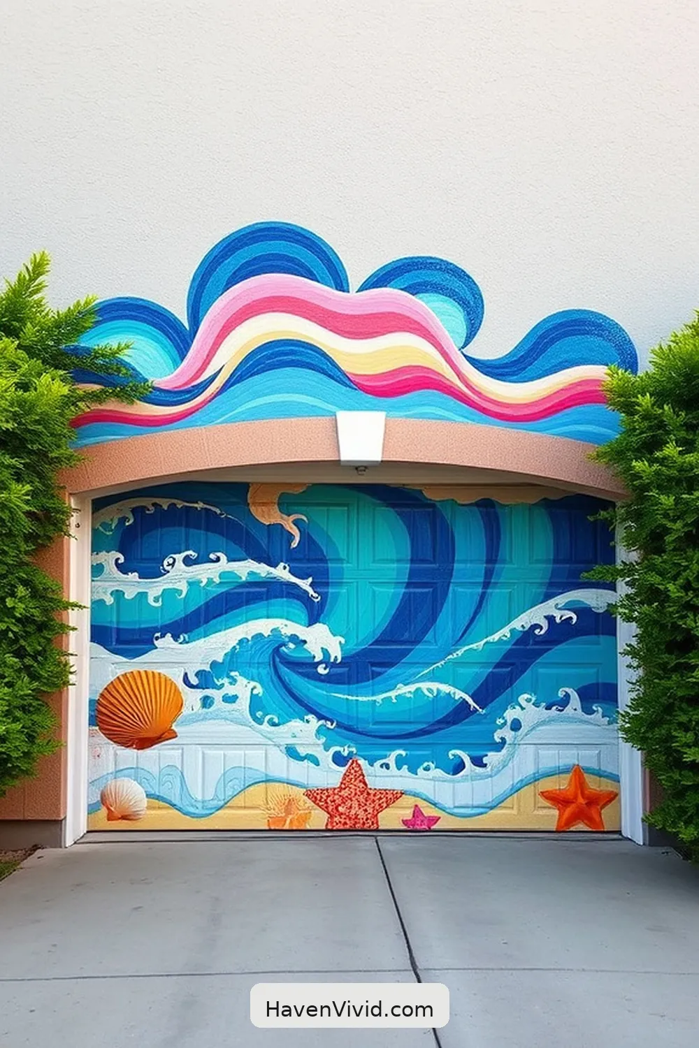20 Tips for Coastal Living in Your Garage Using Upcycled Fabric 18 Utilize Fabric for a Custom Garage Door Mural for 20 Tips for Coastal Living in Your Garage Using Upcycled Fabric