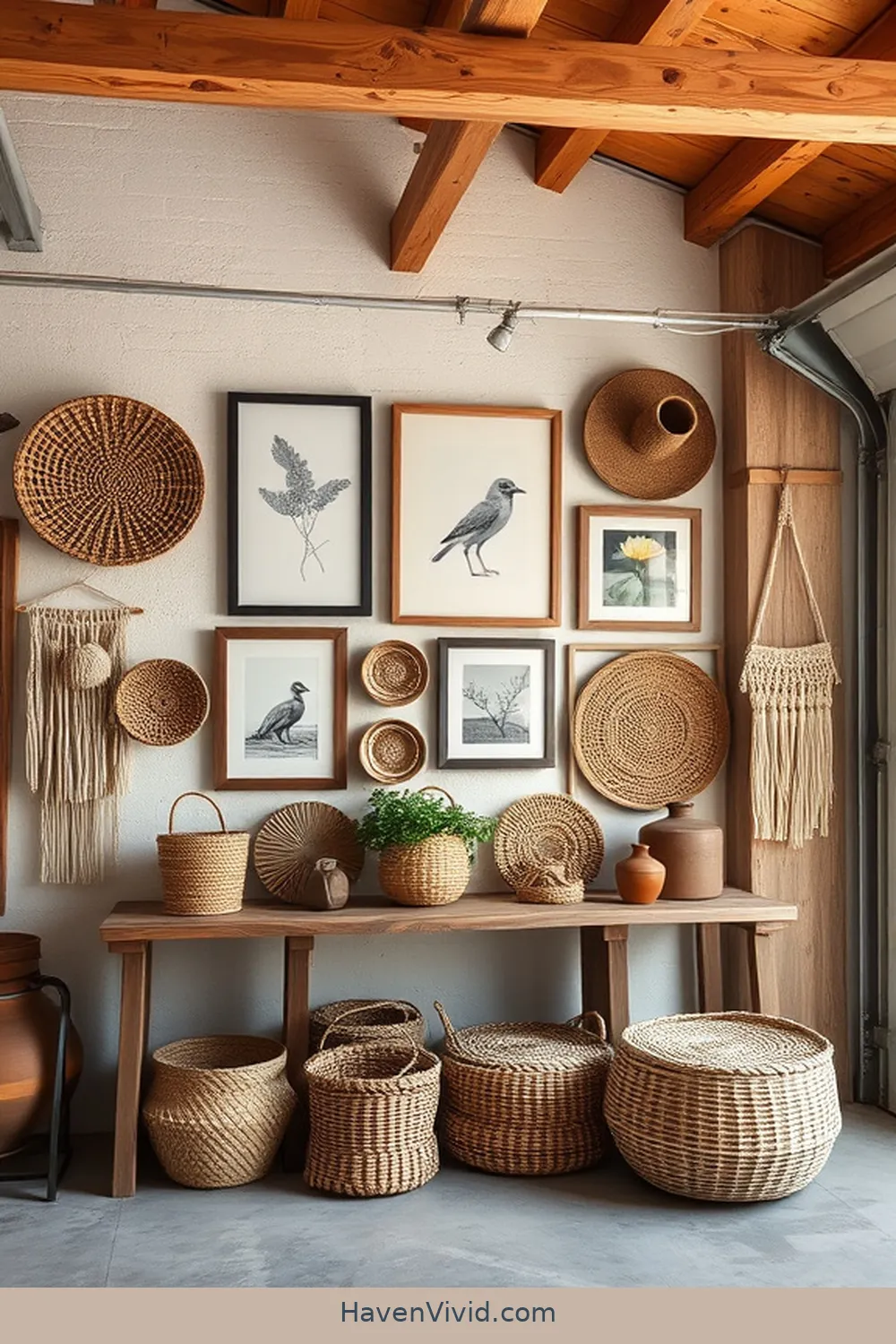 20 Tips for Creating Farmhouse Living in Your Garage Using Natural Fibers 20 Create a Farm-Inspired Gallery Wall for 20 Tips for Creating Farmhouse Living in Your Garage Using Natural Fibers
