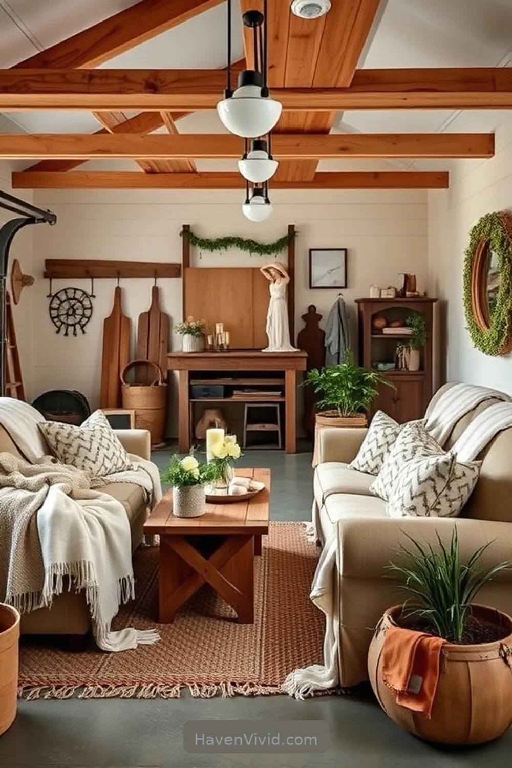 20 Tips for Creating Farmhouse Living in Your Garage Using Natural Fibers 7 Decorate With Cotton Throws for 20 Tips for Creating Farmhouse Living in Your Garage Using Natural Fibers