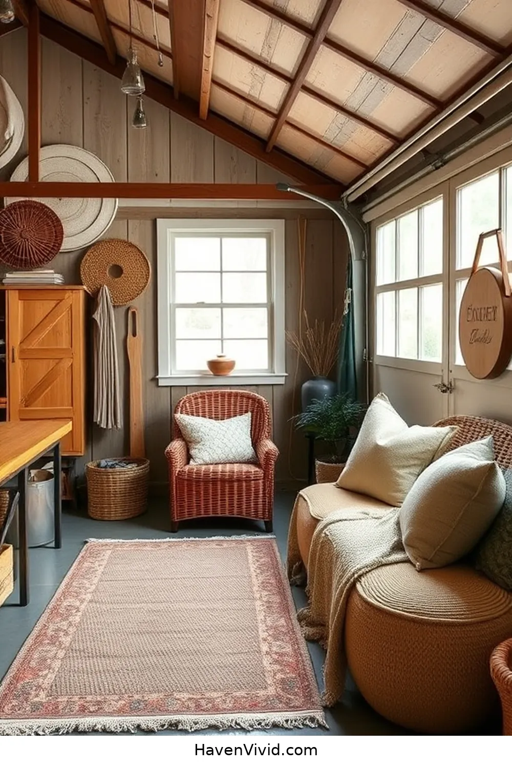 20 Tips for Creating Farmhouse Living in Your Garage Using Natural Fibers 3 Incorporate Cozy Textiles for 20 Tips for Creating Farmhouse Living in Your Garage Using Natural Fibers