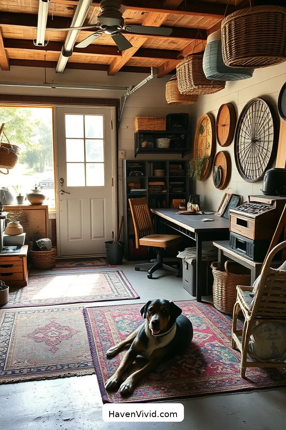 20 Tips for Creating Farmhouse Living in Your Garage Using Natural Fibers 12 Incorporate Vintage Finds for 20 Tips for Creating Farmhouse Living in Your Garage Using Natural Fibers