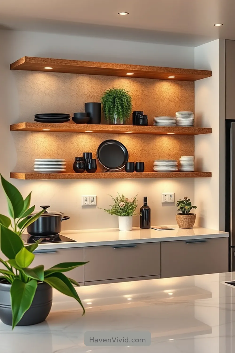 20 Tips for a Glamorous Kitchen Using Cork Elements 15 Integrate Cork Shelving for a Contemporary Look for 20 Tips for a Glamorous Kitchen Using Cork Elements