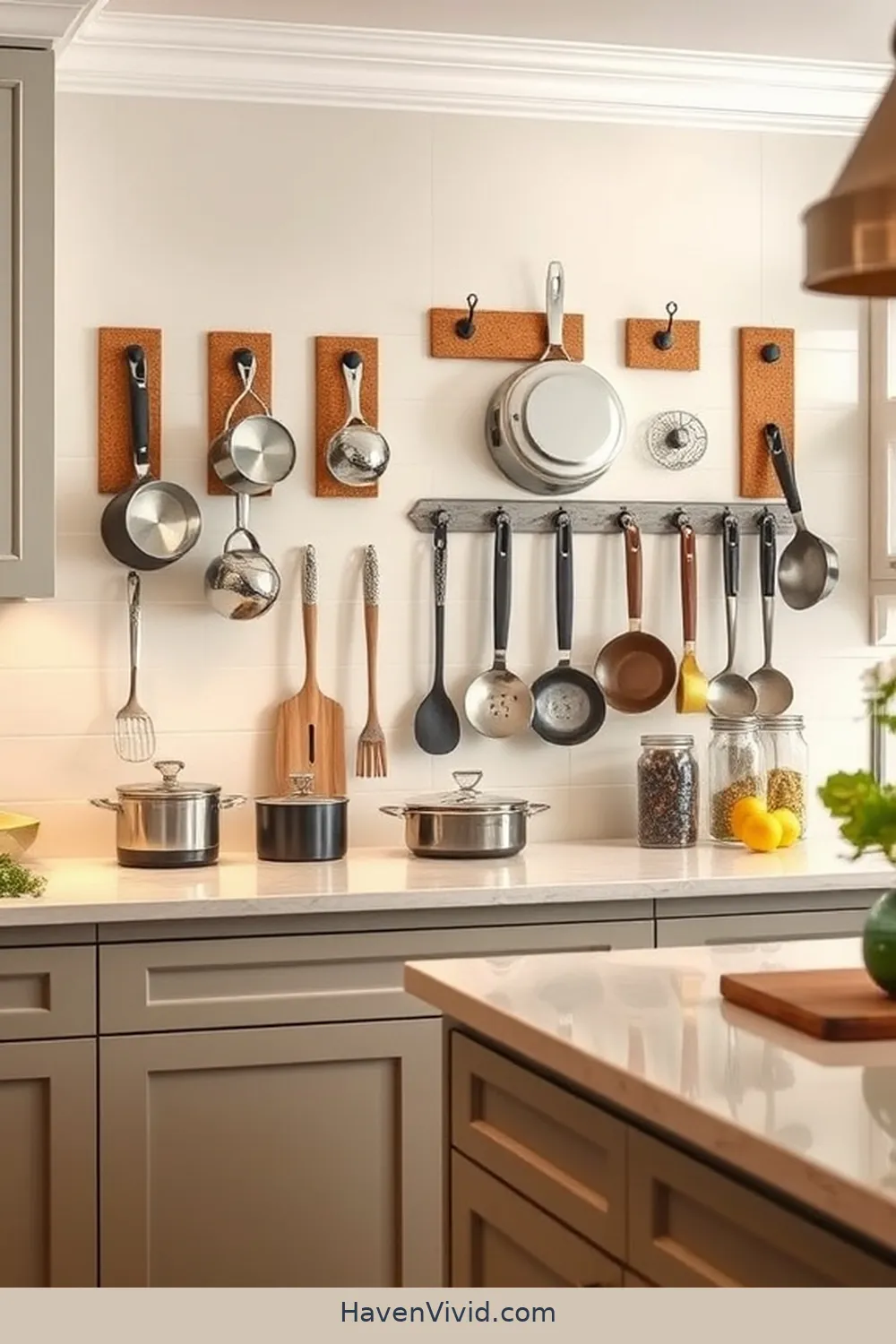 20 Tips for a Glamorous Kitchen Using Cork Elements 13 Utilize Cork Wall Hooks for Practical Organization for 20 Tips for a Glamorous Kitchen Using Cork Elements