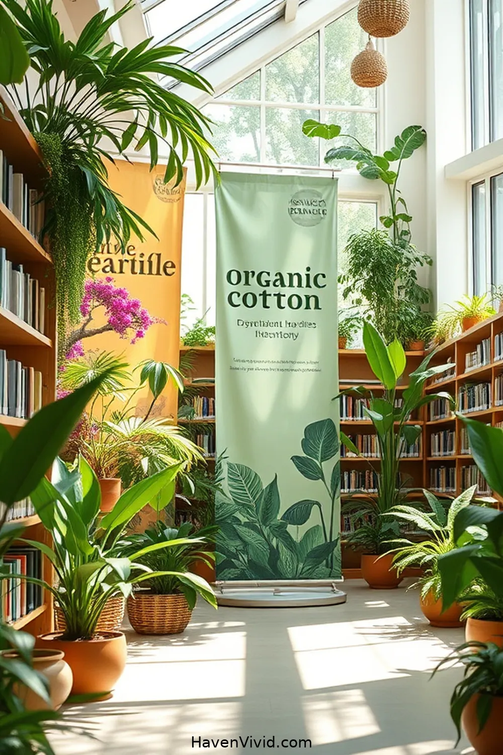 20 Ways for Eco-Friendly Living in Libraries Using Organic Cotton 11 Sustainable Display Banners for 20 Ways for Eco-Friendly Living in Libraries Using Organic Cotton