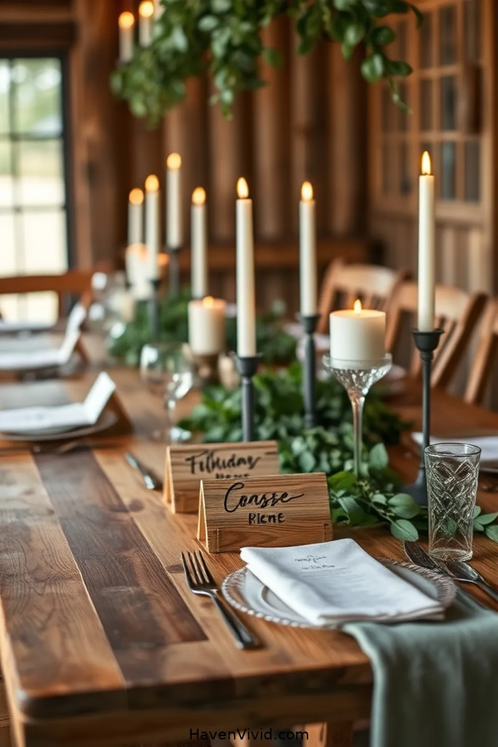 20 Ways for Farmhouse Living in Your Dining Room Using Recycled Wood 13 Rustic Wooden Place Cards for 20 Ways for Farmhouse Living in Your Dining Room Using Recycled Wood