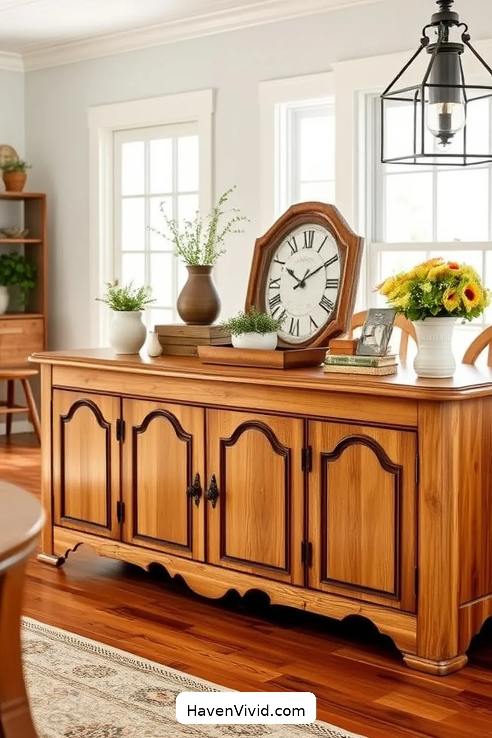 20 Ways for Farmhouse Living in Your Dining Room Using Recycled Wood 11 Scalloped Wooden Sideboard for 20 Ways for Farmhouse Living in Your Dining Room Using Recycled Wood