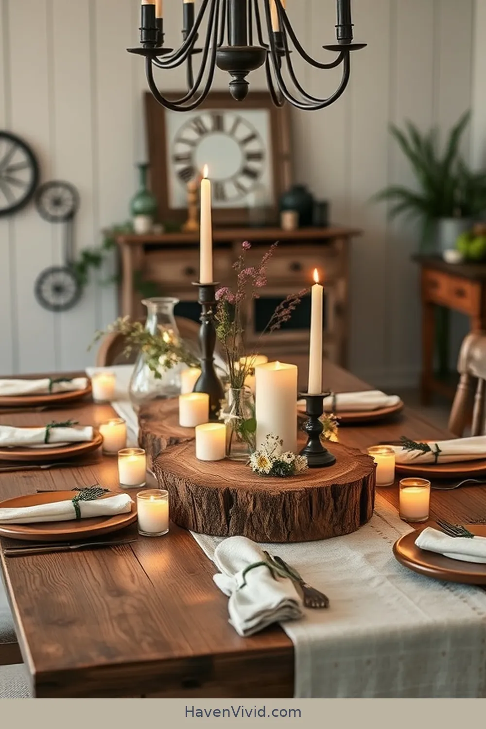20 Ways for Farmhouse Living in Your Dining Room Using Recycled Wood 5 Vintage Wood Centerpieces for 20 Ways for Farmhouse Living in Your Dining Room Using Recycled Wood