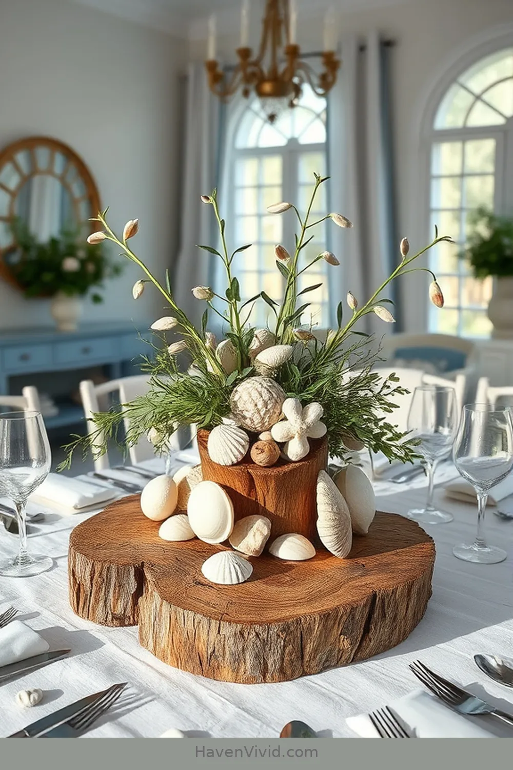20 Ways to Achieve Coastal Living in Your Dining Room Using Recycled Wood 7 Craft a Unique Wood Centerpiece for 20 Ways to Achieve Coastal Living in Your Dining Room Using Recycled Wood