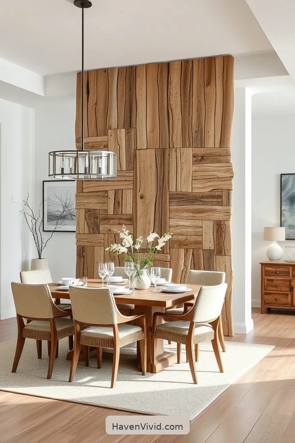 20 Ways to Achieve Coastal Living in Your Dining Room Using Recycled Wood 18 Design a Wood Partition for Dining Areas for 20 Ways to Achieve Coastal Living in Your Dining Room Using Recycled Wood