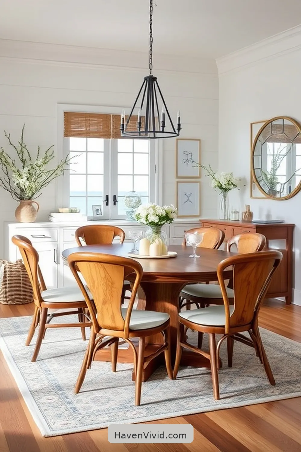 20 Ways to Achieve Coastal Living in Your Dining Room Using Recycled Wood 3 Incorporate Recycled Wood Chairs for 20 Ways to Achieve Coastal Living in Your Dining Room Using Recycled Wood
