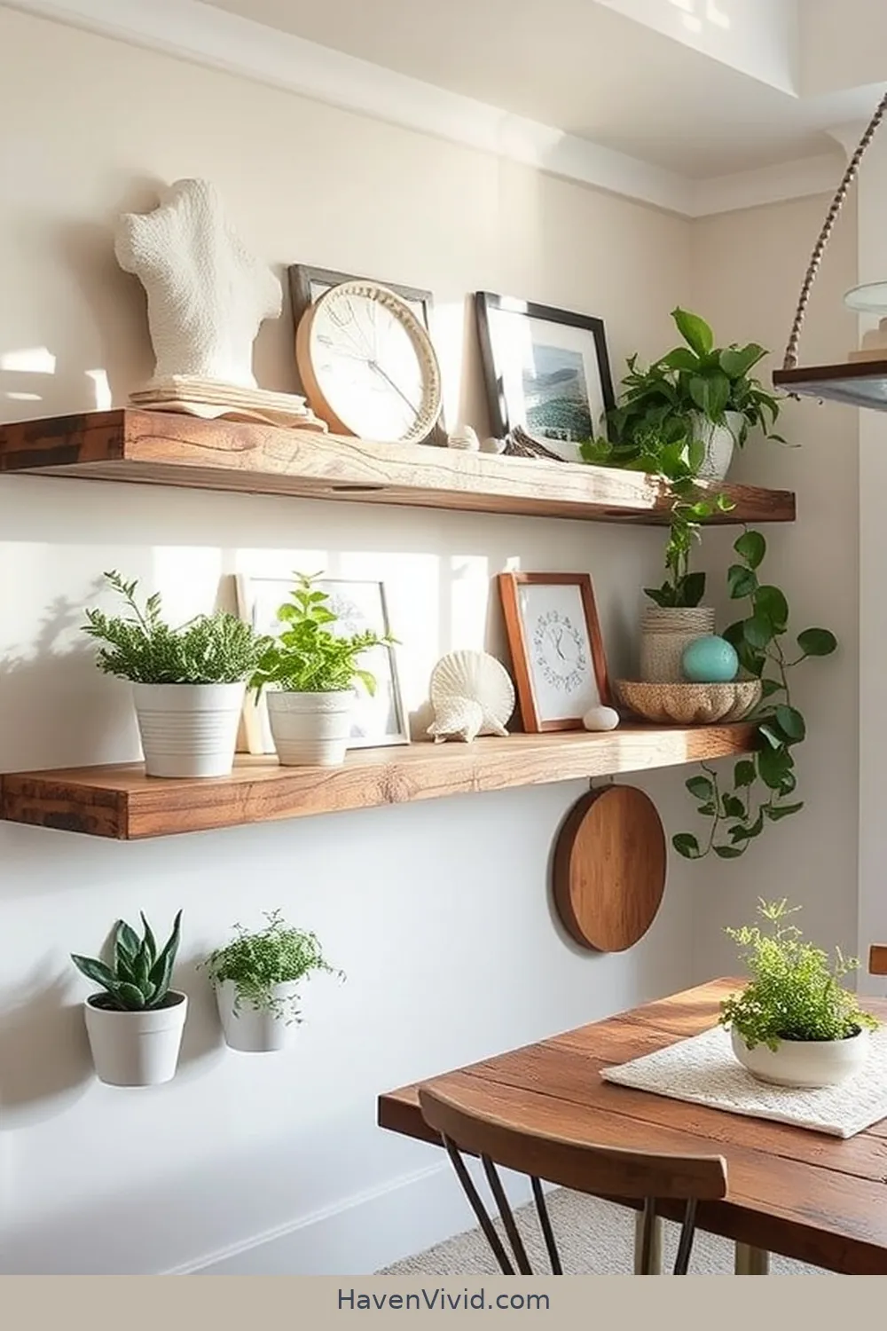 20 Ways to Achieve Coastal Living in Your Dining Room Using Recycled Wood 6 Use Reclaimed Wood for Floating Shelves for 20 Ways to Achieve Coastal Living in Your Dining Room Using Recycled Wood