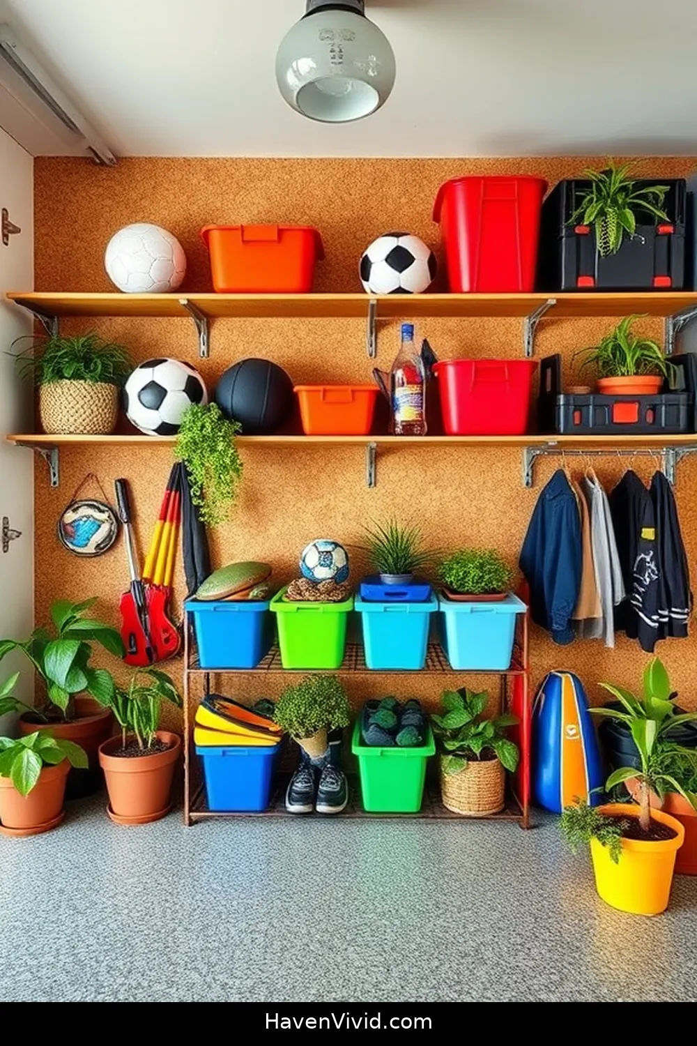 20 Ways to Create Family-Friendly Living in Your Garage Using Cork 20 Cork Shelving for Easy Access and Storage for 20 Ways to Create Family-Friendly Living in Your Garage Using Cork