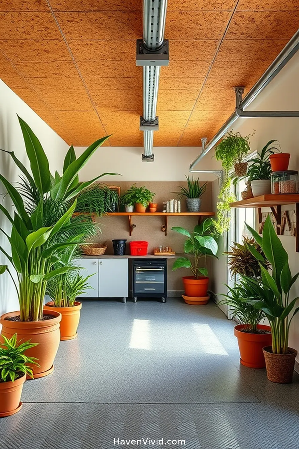 20 Ways to Create Family-Friendly Living in Your Garage Using Cork 16 Cork Tiles for a Unique Garage Ceiling for 20 Ways to Create Family-Friendly Living in Your Garage Using Cork