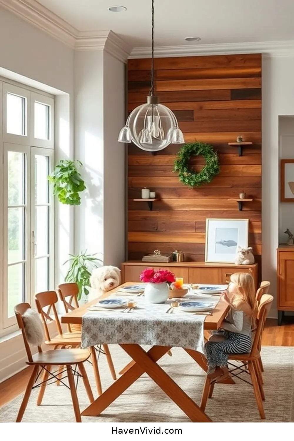 20 Ways to Create a Family-Friendly Dining Room Using Recycled Wood 18 Build a Wooden Partition for Zoning for 20 Ways to Create a Family-Friendly Dining Room Using Recycled Wood