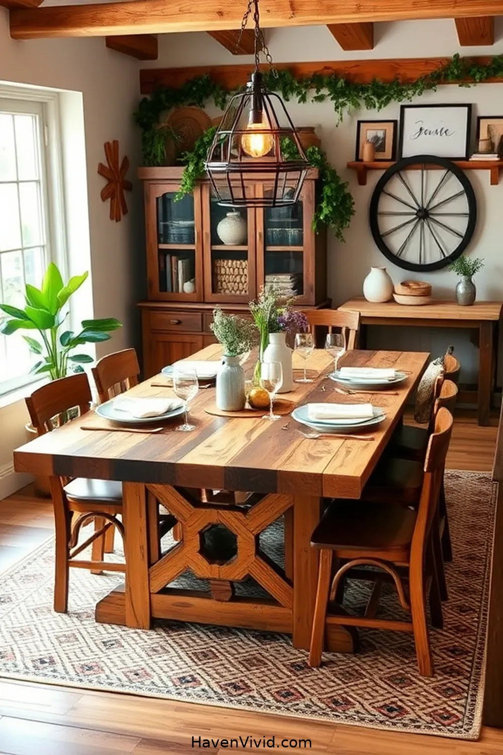 20 Ways to Create a Family-Friendly Dining Room Using Recycled Wood 13 Construct a Farmhouse Style Dining Table for 20 Ways to Create a Family-Friendly Dining Room Using Recycled Wood