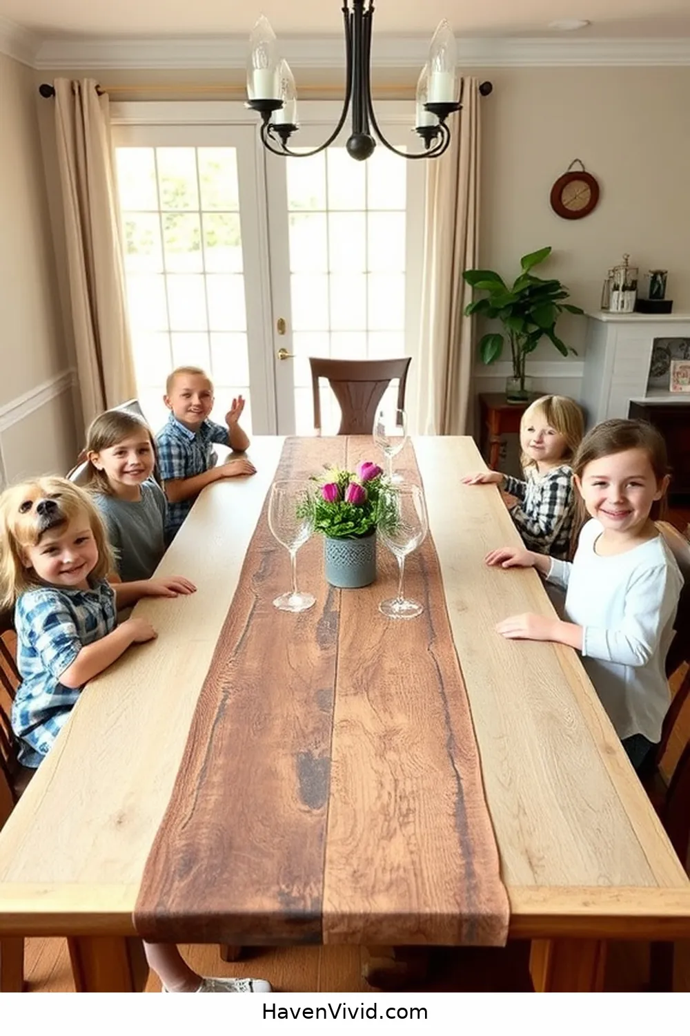20 Ways to Create a Family-Friendly Dining Room Using Recycled Wood 20 Use Recycled Wood for Table Runners for 20 Ways to Create a Family-Friendly Dining Room Using Recycled Wood