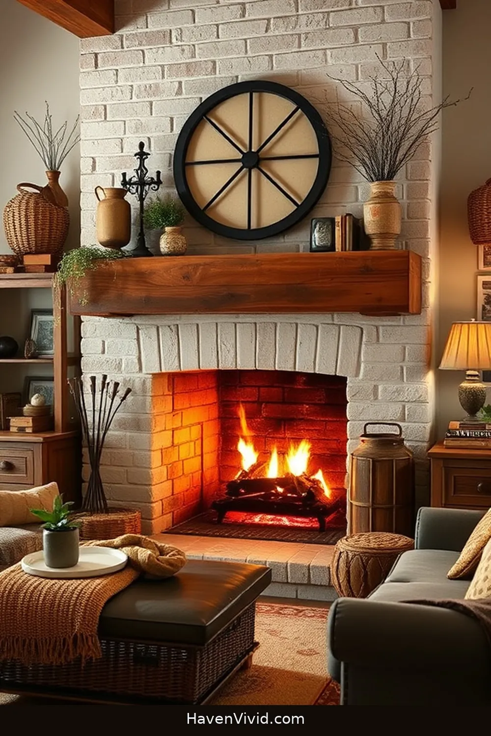 20 Ways to Create a Farmhouse Living Room Using Reclaimed Materials 14 DIY Reclaimed Wood Mantels for Fireplaces for 20 Ways to Create a Farmhouse Living Room Using Reclaimed Materials