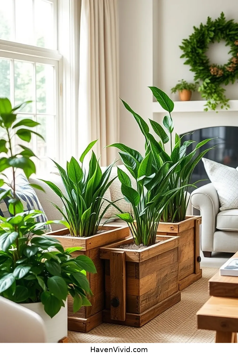 20 Ways to Create a Farmhouse Living Room Using Reclaimed Materials 21 Sustainable Plants in Reclaimed Planters for 20 Ways to Create a Farmhouse Living Room Using Reclaimed Materials