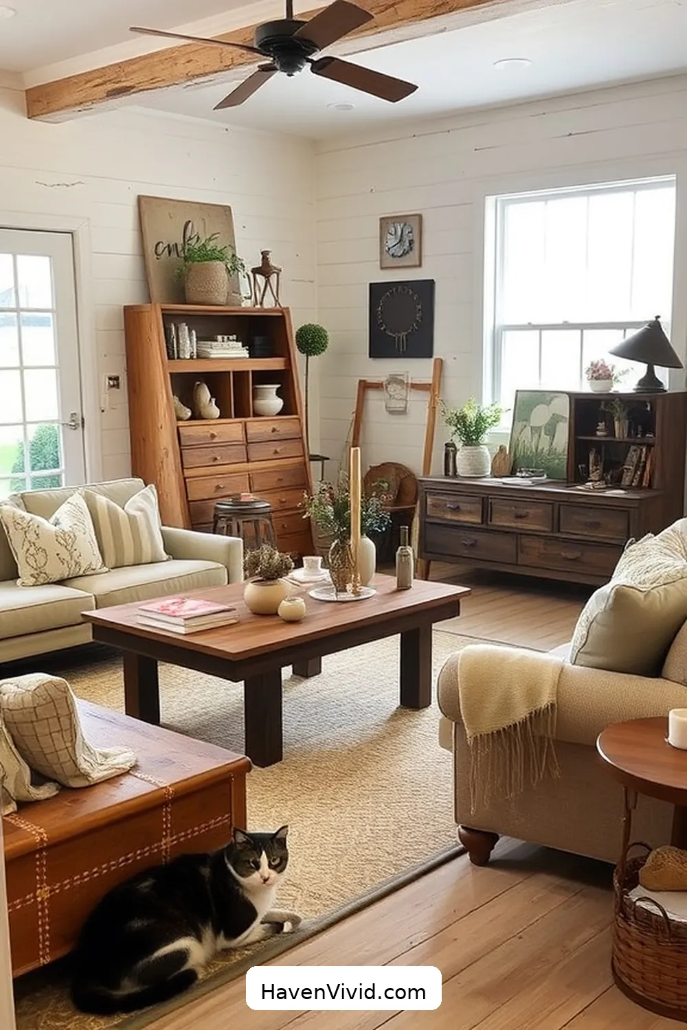 20 Ways to Create a Farmhouse Living Room Using Reclaimed Materials 13 Thrift Store Finds for Eclectic Decor for 20 Ways to Create a Farmhouse Living Room Using Reclaimed Materials