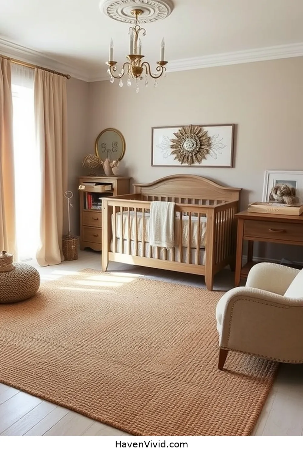 20 Ways to Create a Glamorous Nursery Using Natural Fibers 11 Add a Jute Area Rug for 20 Ways to Create a Glamorous Nursery Using Natural Fibers