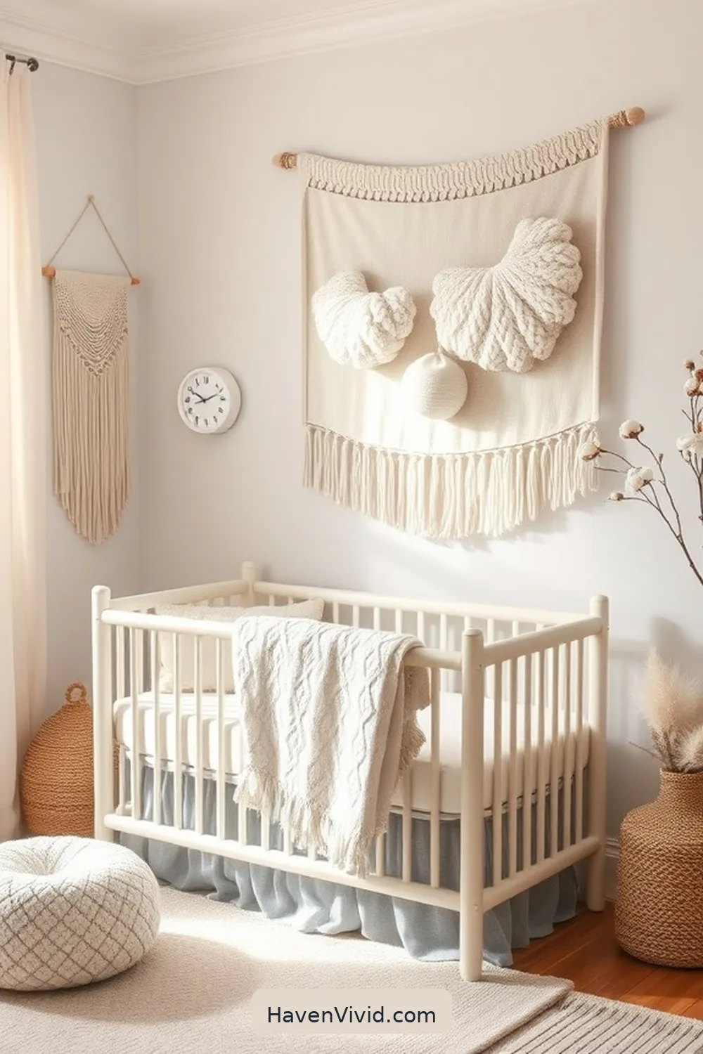 20 Ways to Create a Glamorous Nursery Using Natural Fibers 7 Decorate With Cotton Wall Hangings for 20 Ways to Create a Glamorous Nursery Using Natural Fibers