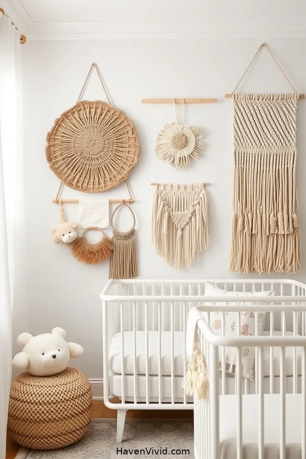 20 Ways to Create a Glamorous Nursery Using Natural Fibers 12 Hang Natural Fiber Wall Art for 20 Ways to Create a Glamorous Nursery Using Natural Fibers