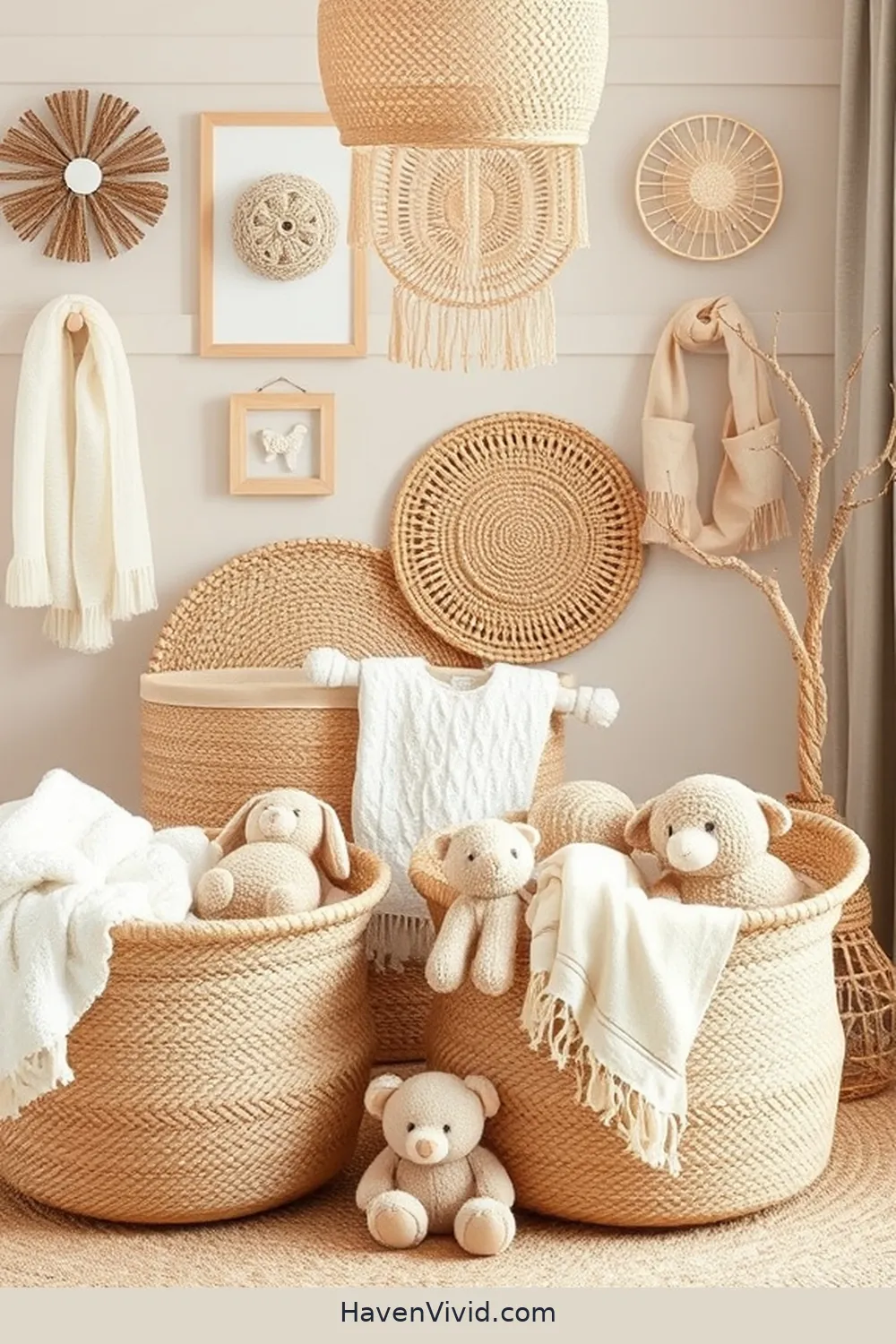 20 Ways to Create a Glamorous Nursery Using Natural Fibers 5 Incorporate Jute Baskets for Storage for 20 Ways to Create a Glamorous Nursery Using Natural Fibers