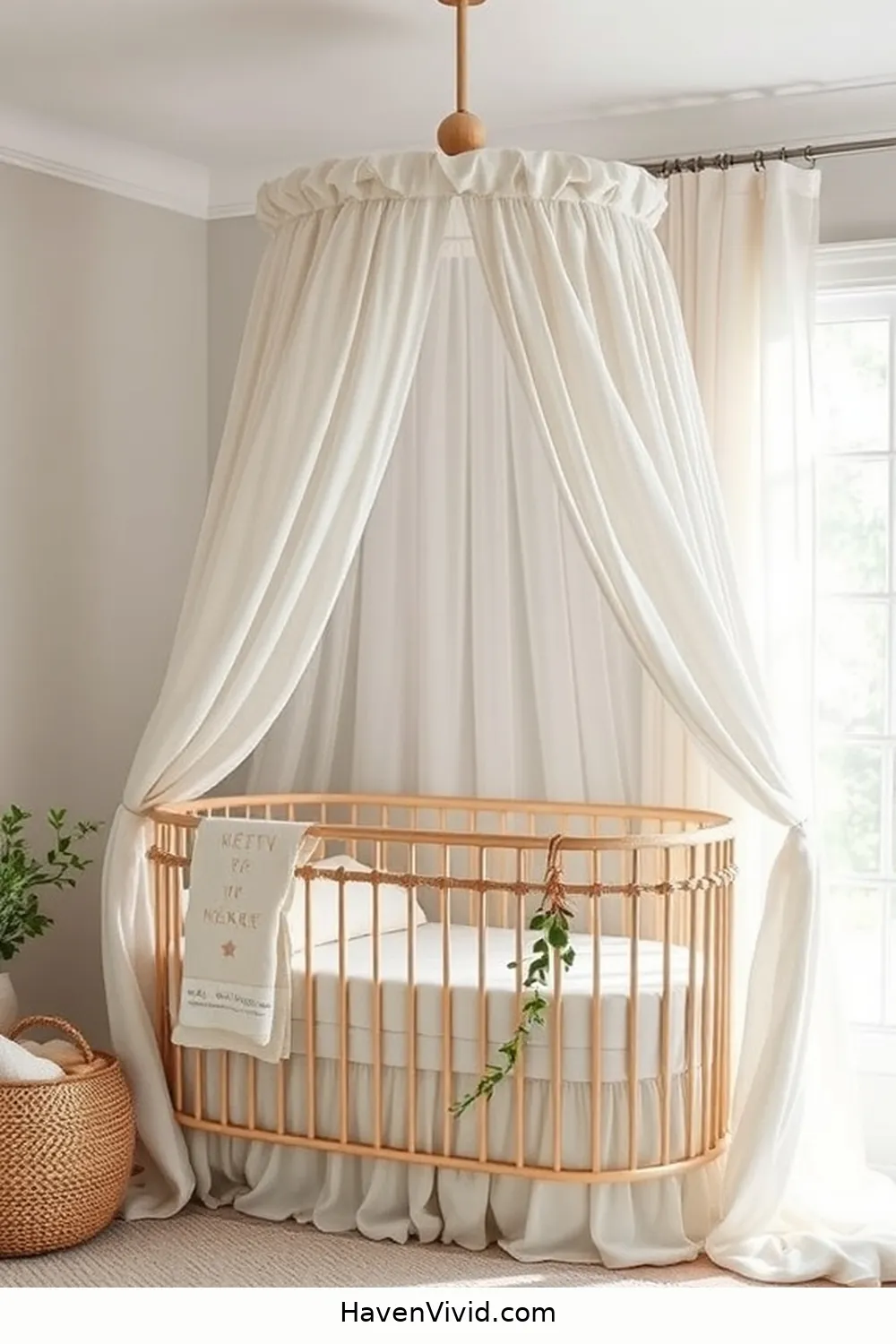 20 Ways to Create a Glamorous Nursery Using Natural Fibers 3 Install a Linen Canopy for 20 Ways to Create a Glamorous Nursery Using Natural Fibers