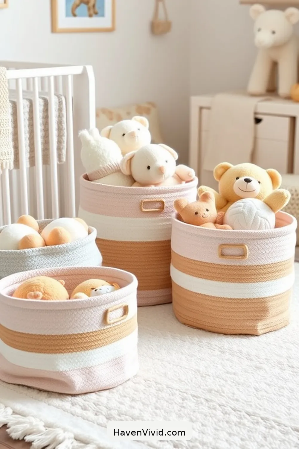 20 Ways to Create a Glamorous Nursery Using Upcycled Fabric 7 Cozy Fabric Storage Baskets for 20 Ways to Create a Glamorous Nursery Using Upcycled Fabric