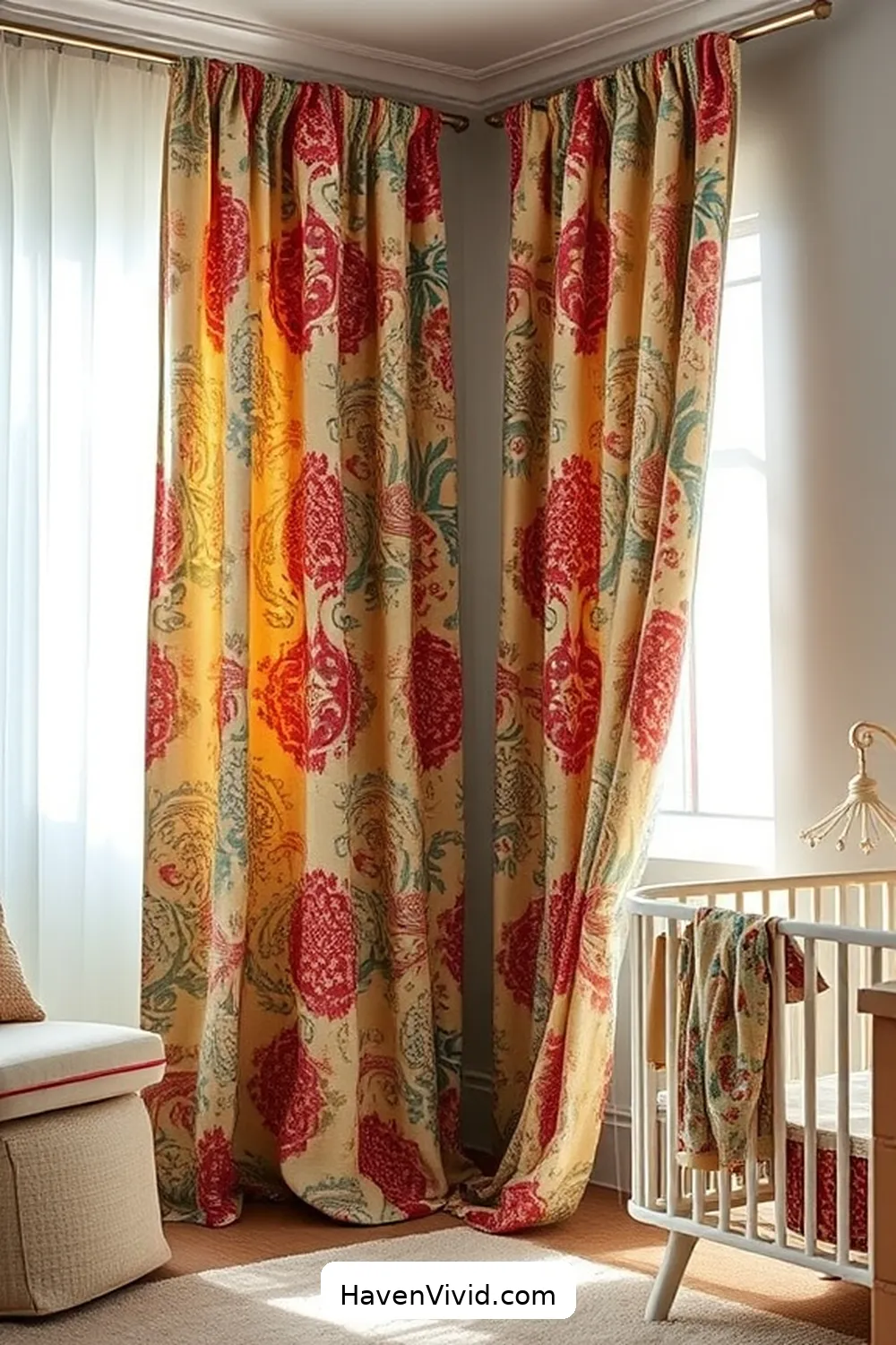 20 Ways to Create a Glamorous Nursery Using Upcycled Fabric 8 Custom Fabric Curtains for 20 Ways to Create a Glamorous Nursery Using Upcycled Fabric