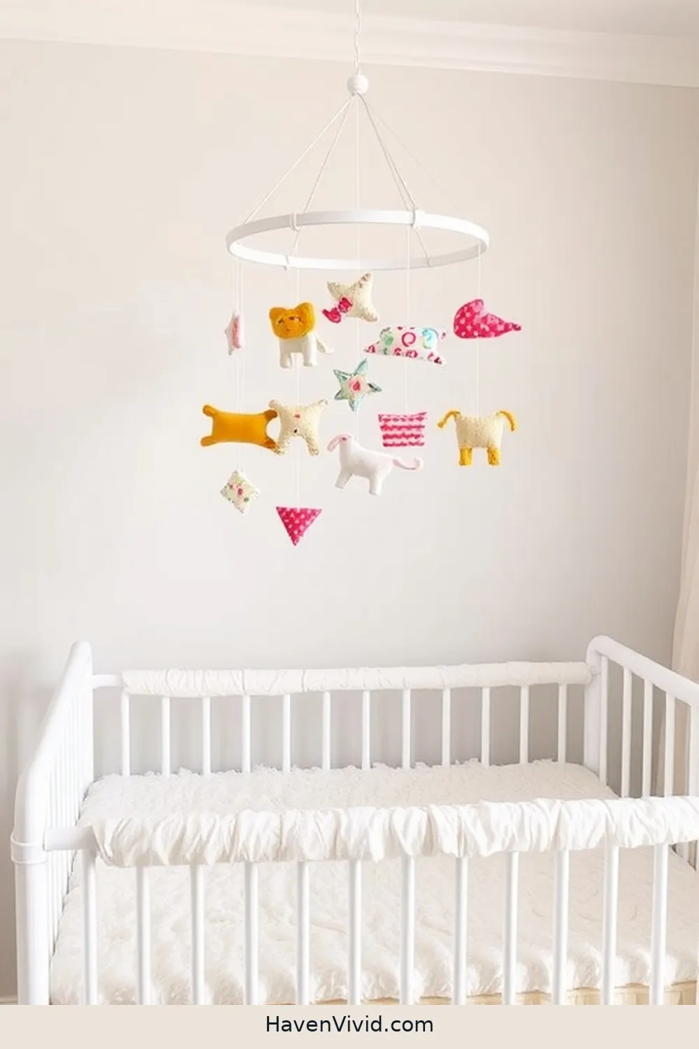 20 Ways to Create a Glamorous Nursery Using Upcycled Fabric 3 DIY Fabric Mobile for 20 Ways to Create a Glamorous Nursery Using Upcycled Fabric