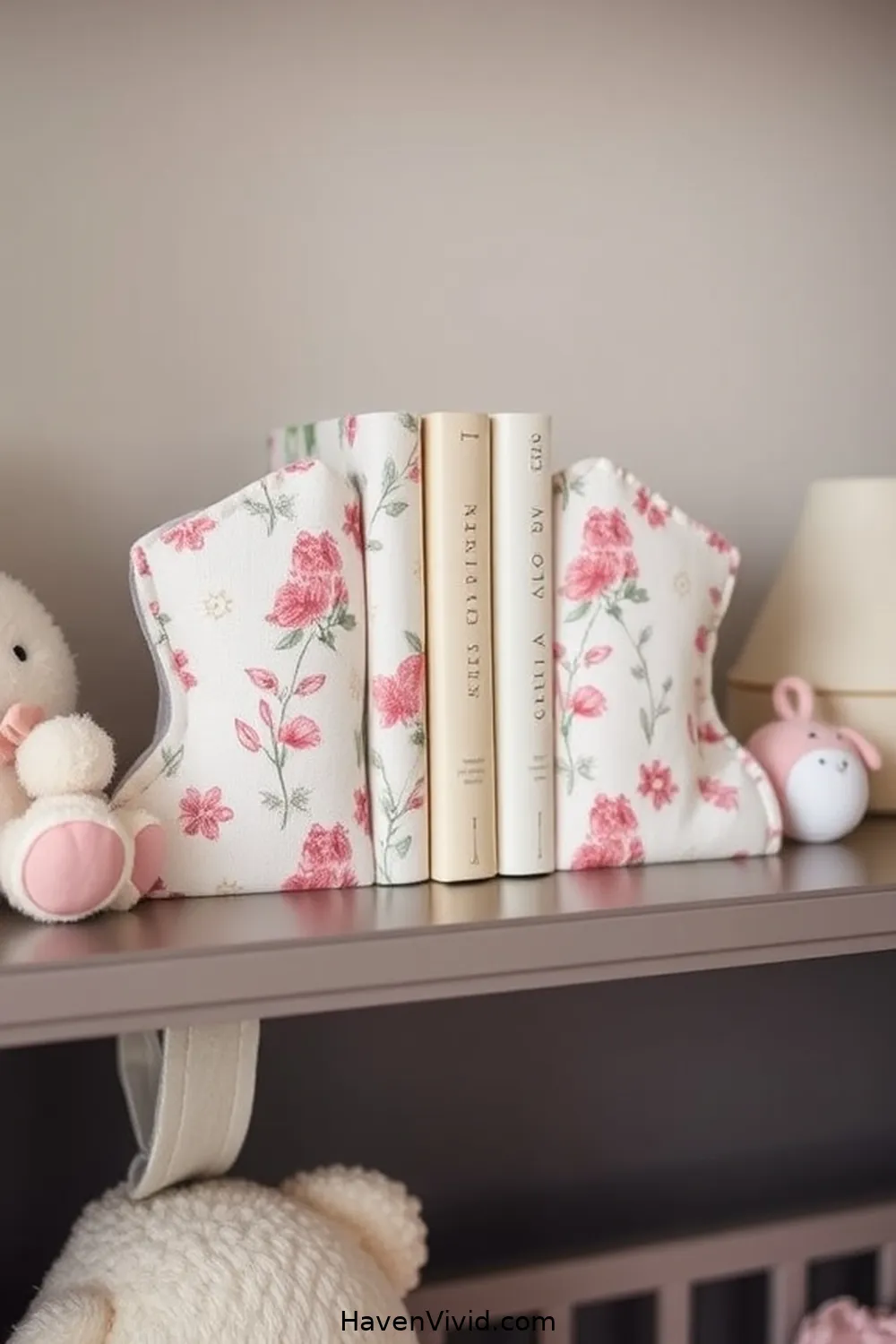 20 Ways to Create a Glamorous Nursery Using Upcycled Fabric 15 Fabric Bookends for 20 Ways to Create a Glamorous Nursery Using Upcycled Fabric