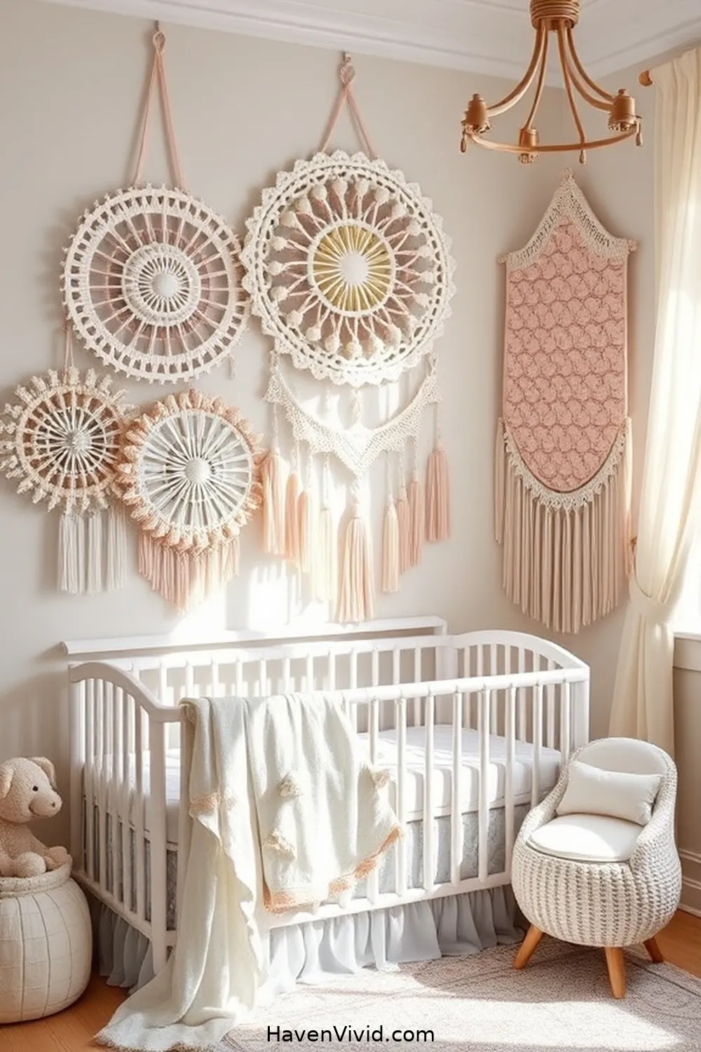 20 Ways to Create a Glamorous Nursery Using Upcycled Fabric 12 Fabric Wall Hangings for 20 Ways to Create a Glamorous Nursery Using Upcycled Fabric