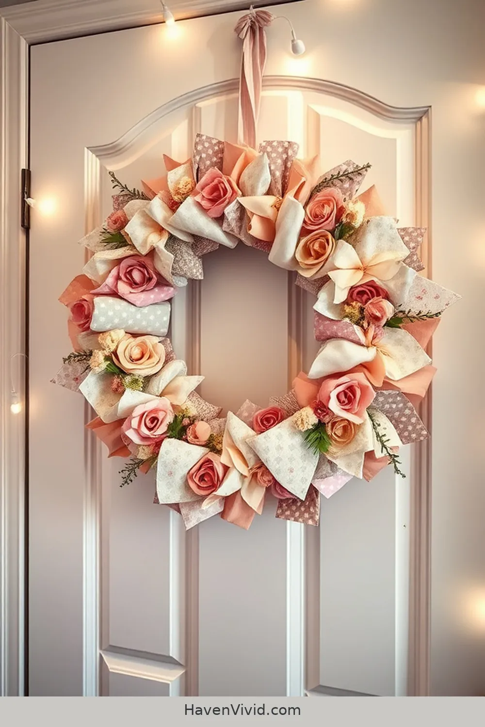20 Ways to Create a Glamorous Nursery Using Upcycled Fabric 20 Fabric Wreath for Nursery Door for 20 Ways to Create a Glamorous Nursery Using Upcycled Fabric