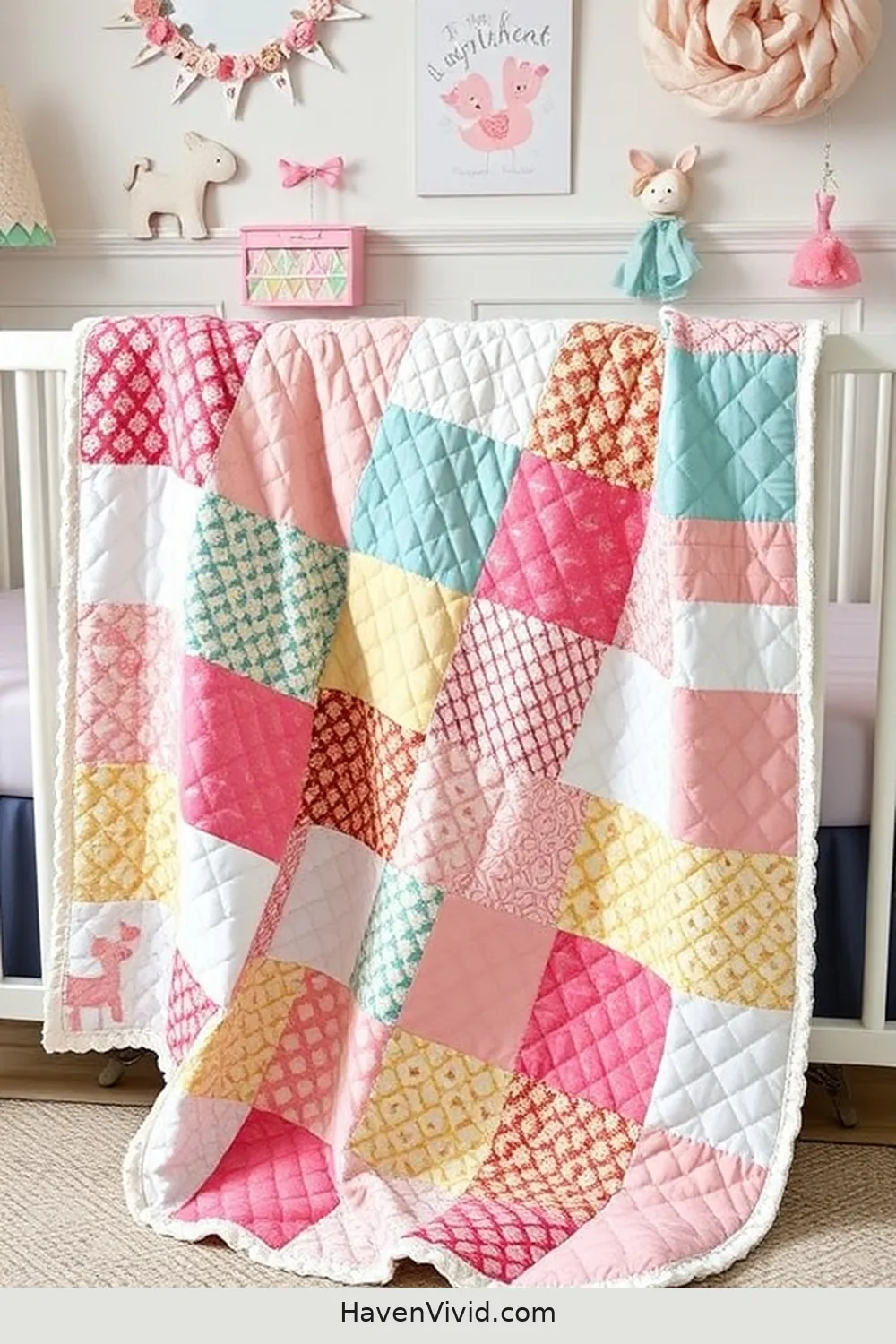 20 Ways to Create a Glamorous Nursery Using Upcycled Fabric 5 Patchwork Quilts for 20 Ways to Create a Glamorous Nursery Using Upcycled Fabric