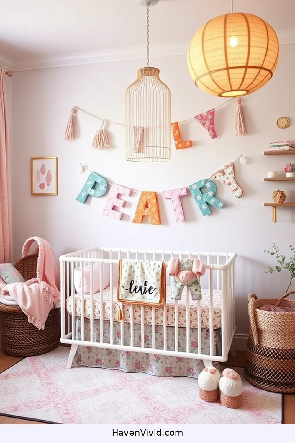 20 Ways to Create a Glamorous Nursery Using Upcycled Fabric 14 Personalized Fabric Name Banner for 20 Ways to Create a Glamorous Nursery Using Upcycled Fabric
