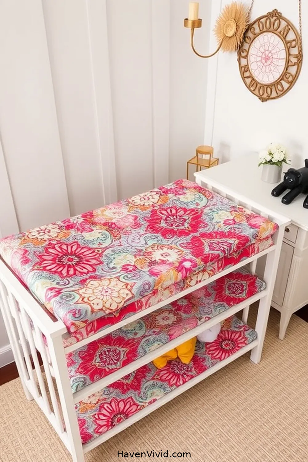 20 Ways to Create a Glamorous Nursery Using Upcycled Fabric 13 Stylish Fabric Changing Pad Covers for 20 Ways to Create a Glamorous Nursery Using Upcycled Fabric