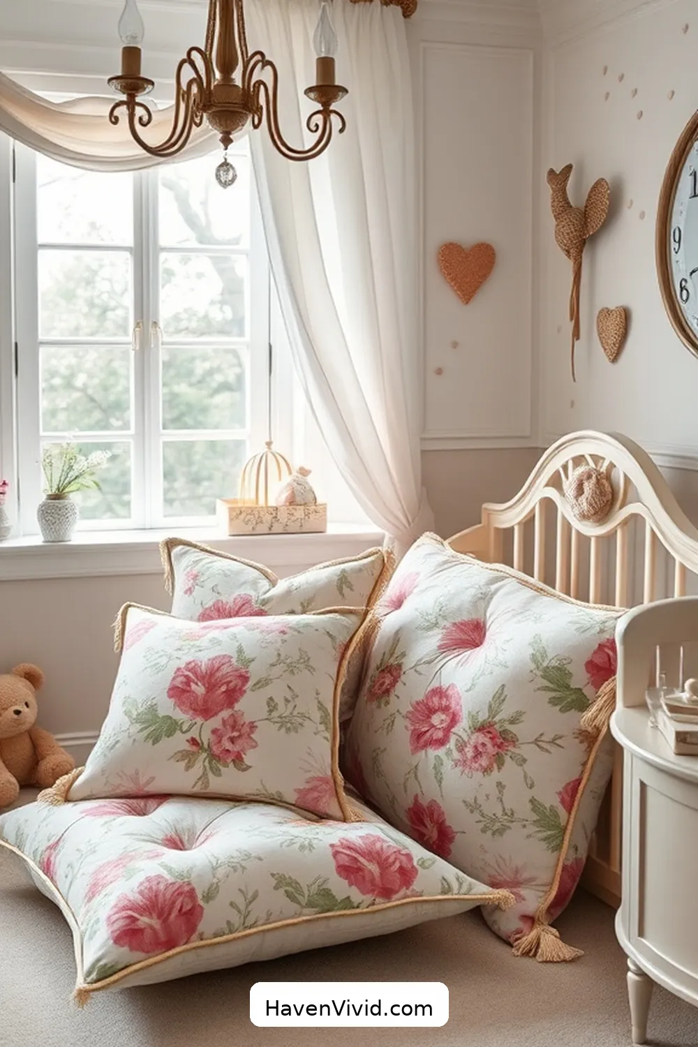 20 Ways to Create a Glamorous Nursery Using Upcycled Fabric 9 Vintage Fabric Cushions for 20 Ways to Create a Glamorous Nursery Using Upcycled Fabric