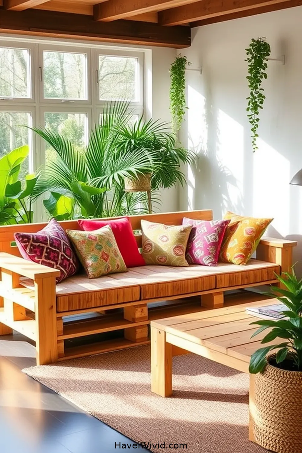 20 Ways to Create an Eco Friendly Living Room Using Recycled Wood 7 DIY Wood Pallet Sofa for 20 Ways to Create an Eco Friendly Living Room Using Recycled Wood