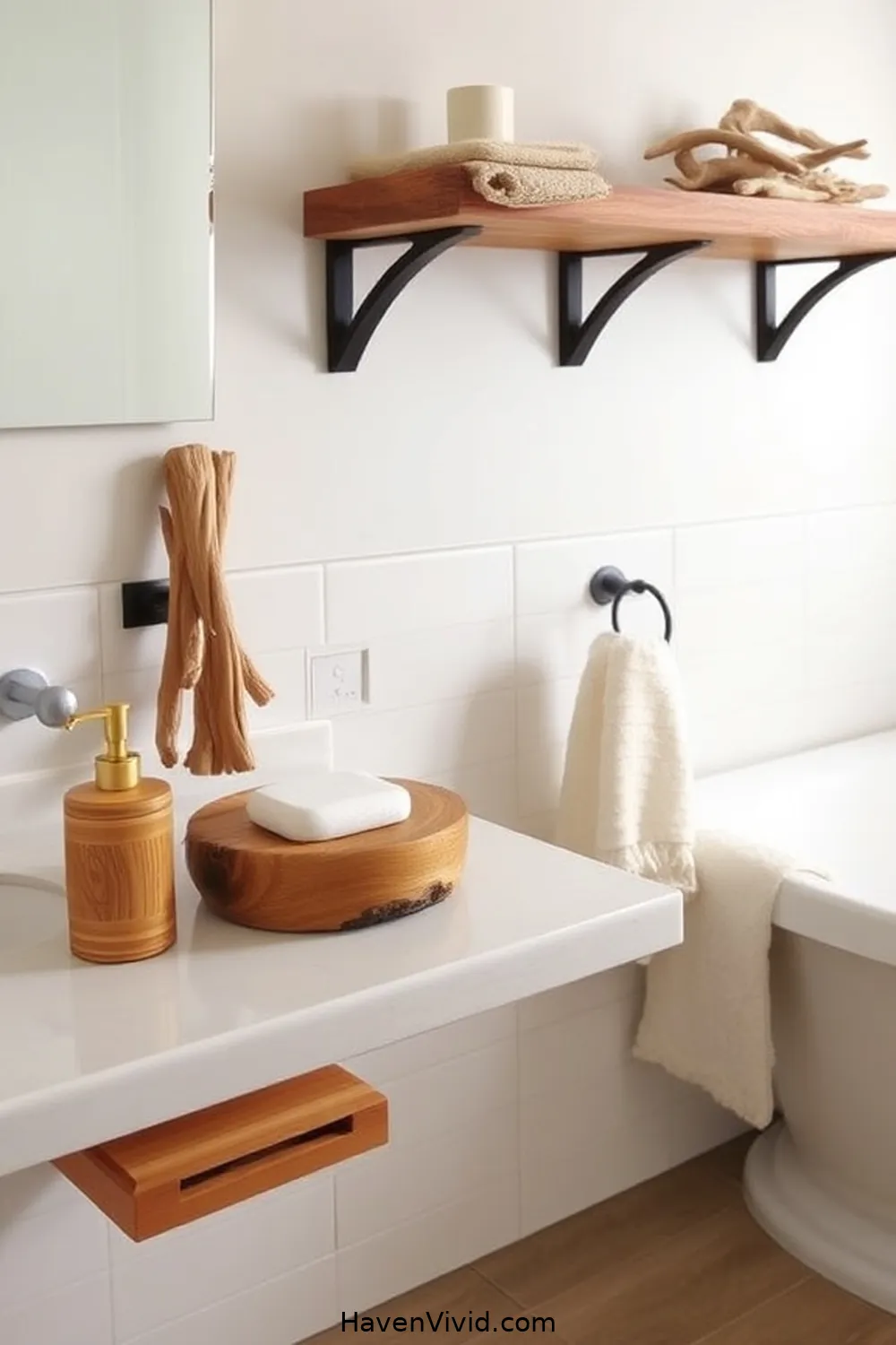 20 Ways to Embrace Coastal Living in Your Bathroom Using Recycled Wood 20 Reclaimed Wood Bath Accessories for 20 Ways to Embrace Coastal Living in Your Bathroom Using Recycled Wood
