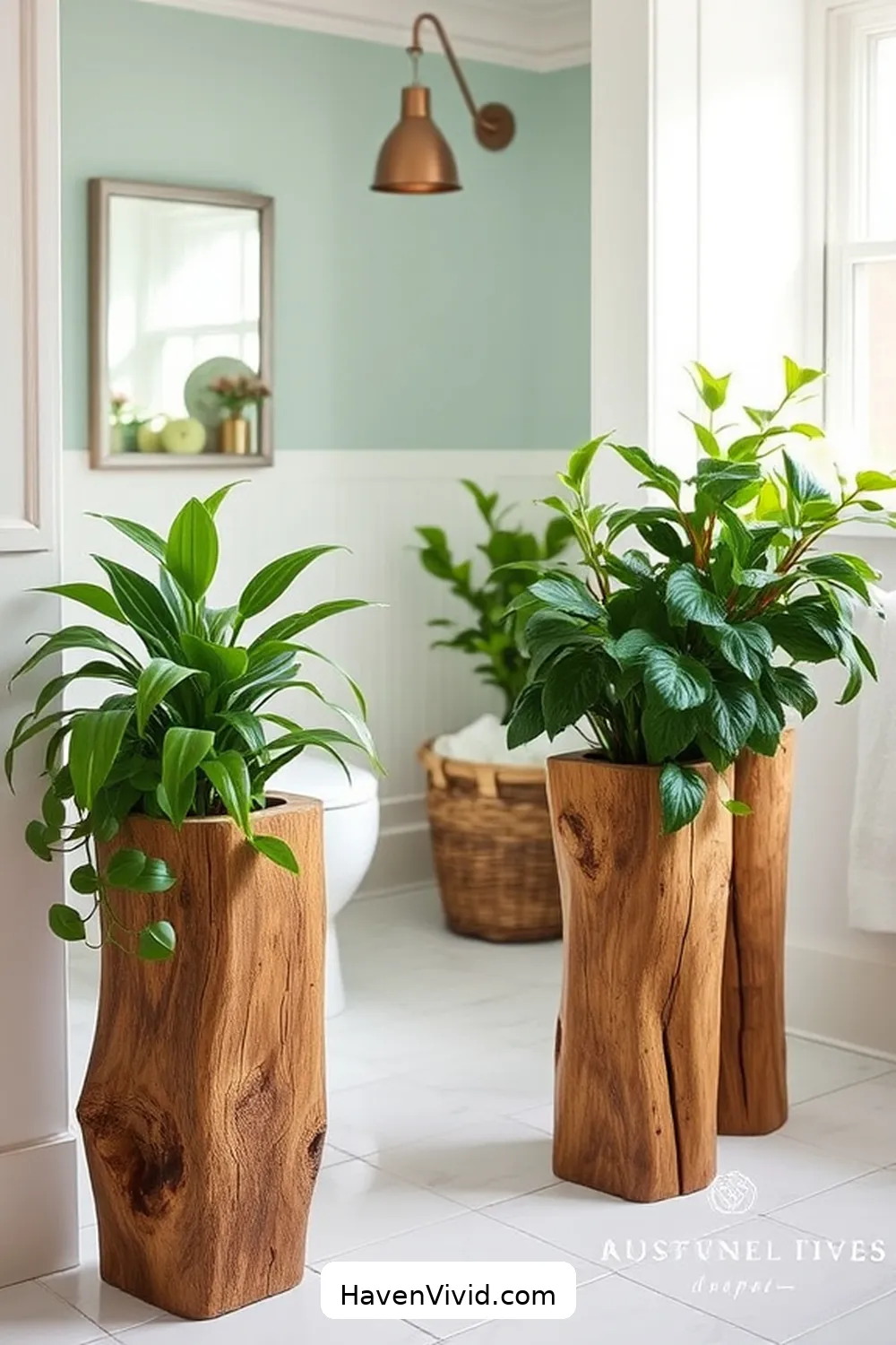 20 Ways to Embrace Coastal Living in Your Bathroom Using Recycled Wood 17 Recycled Wood Plant Stands for 20 Ways to Embrace Coastal Living in Your Bathroom Using Recycled Wood