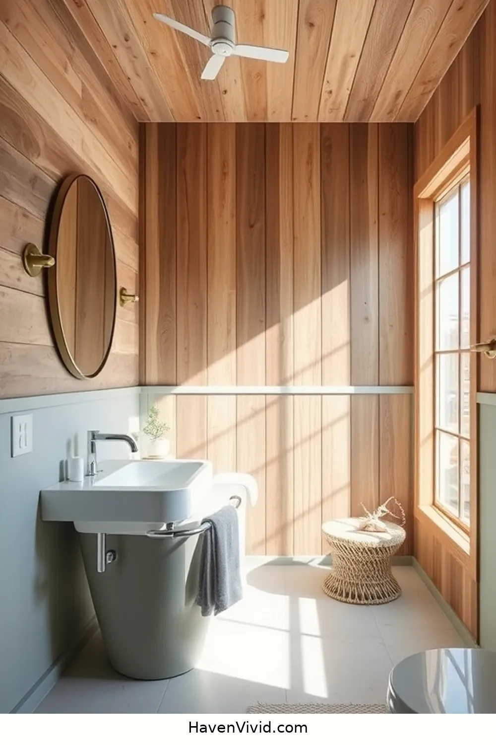 20 Ways to Embrace Coastal Living in Your Bathroom Using Recycled Wood 6 Recycled Wood Wall Panels for 20 Ways to Embrace Coastal Living in Your Bathroom Using Recycled Wood