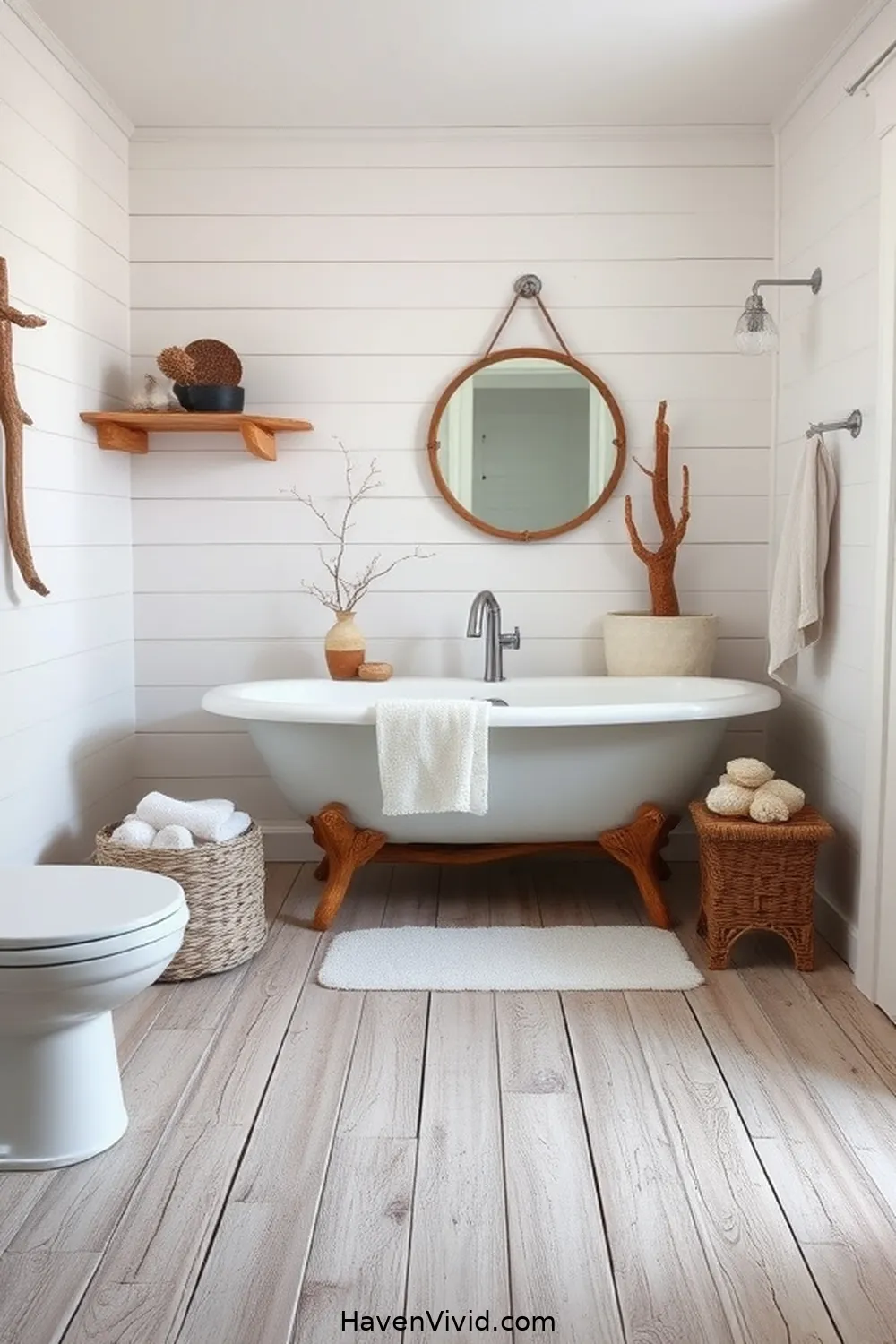 20 Ways to Embrace Coastal Living in Your Bathroom Using Recycled Wood 21 Rustic Wood Flooring for 20 Ways to Embrace Coastal Living in Your Bathroom Using Recycled Wood