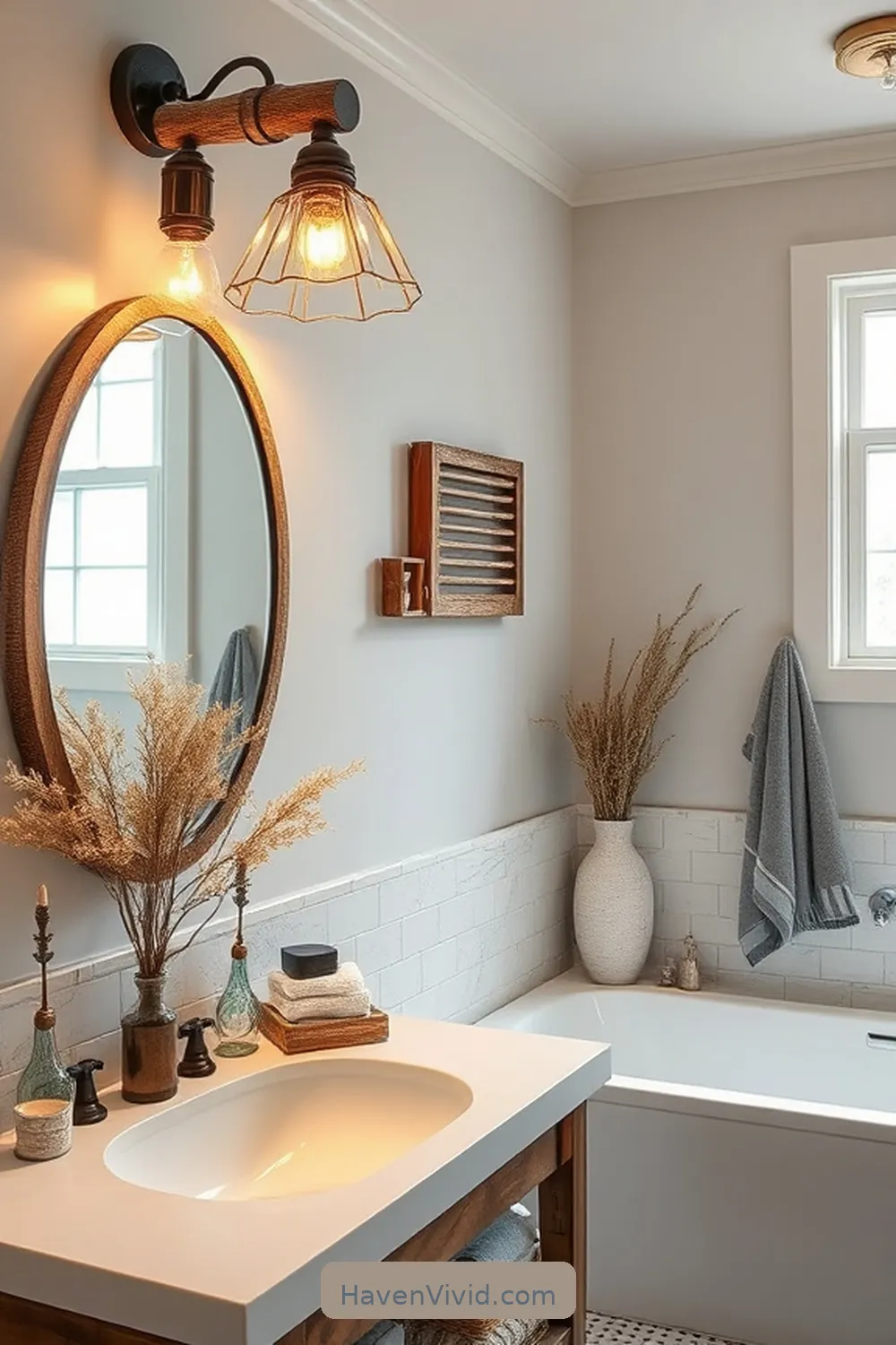 20 Ways to Embrace Coastal Living in Your Bathroom Using Recycled Wood 10 Upcycled Wood Lighting Fixtures for 20 Ways to Embrace Coastal Living in Your Bathroom Using Recycled Wood