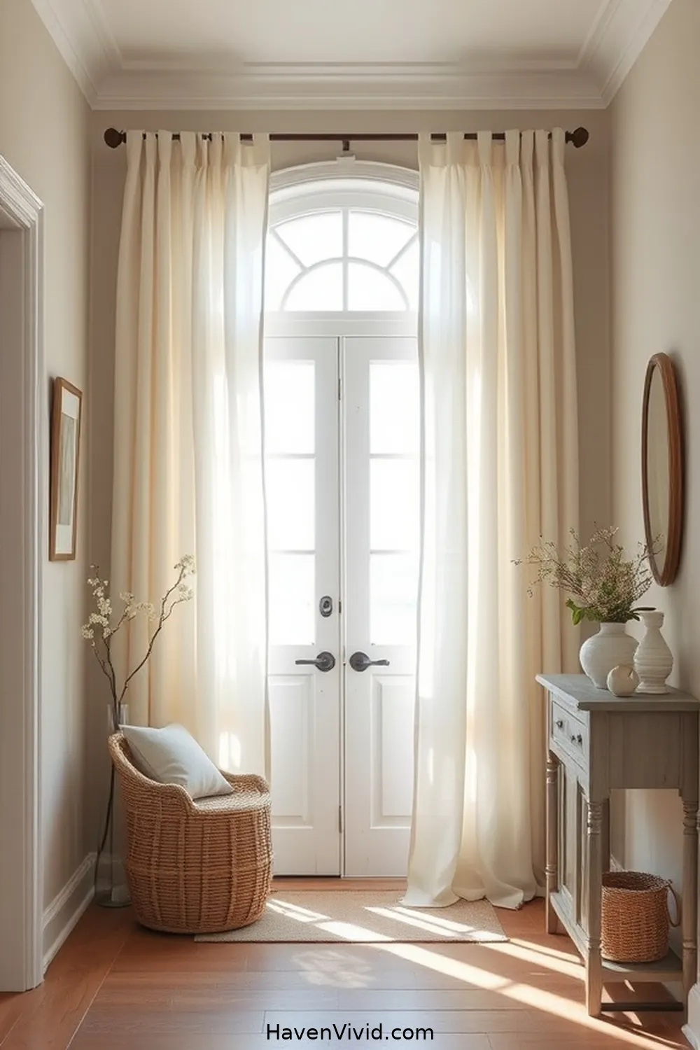 20 Ways to Embrace Coastal Living in Your Entryway Using Organic Cotton 8 Add Organic Cotton Curtains for Soft Light Filtering for 20 Ways to Embrace Coastal Living in Your Entryway Using Organic Cotton
