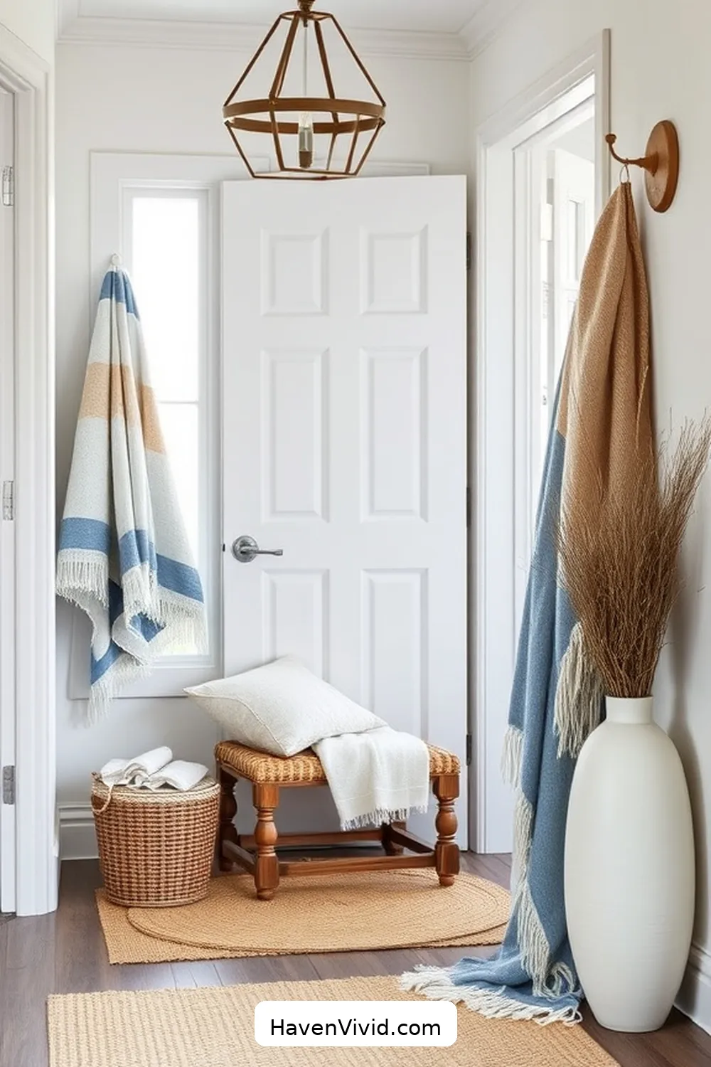 20 Ways to Embrace Coastal Living in Your Entryway Using Organic Cotton 7 Layer Organic Cotton Throws for a Textured Look for 20 Ways to Embrace Coastal Living in Your Entryway Using Organic Cotton